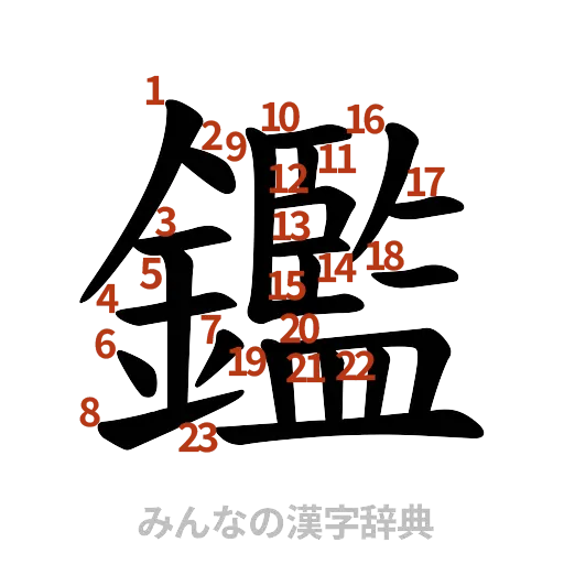 漢字「鑑」の書き順と画数
