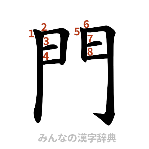 漢字「門」の書き順と画数
