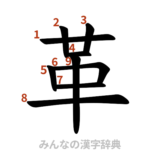 漢字「革」の書き順と画数
