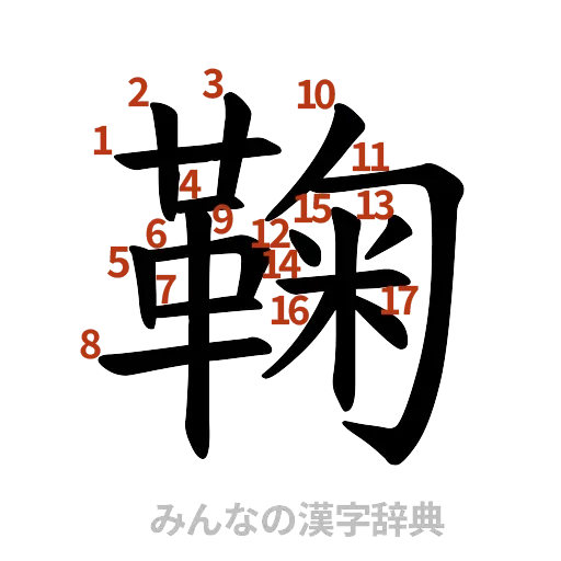 漢字「鞠」の書き順と画数