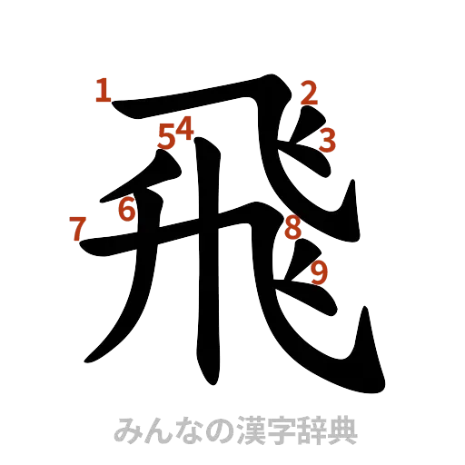 漢字「飛」の書き順と画数