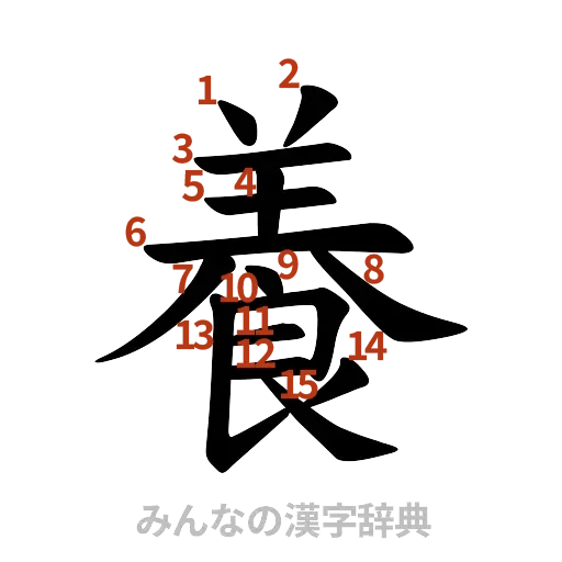 漢字「養」の書き順と画数