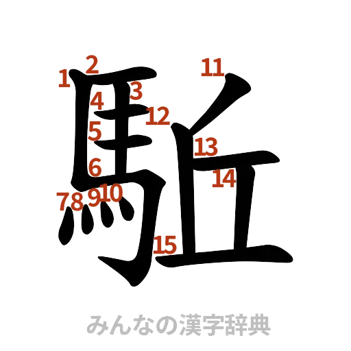 漢字「駈」の書き順と画数