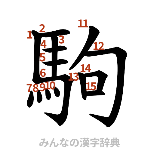 漢字「駒」の書き順と画数