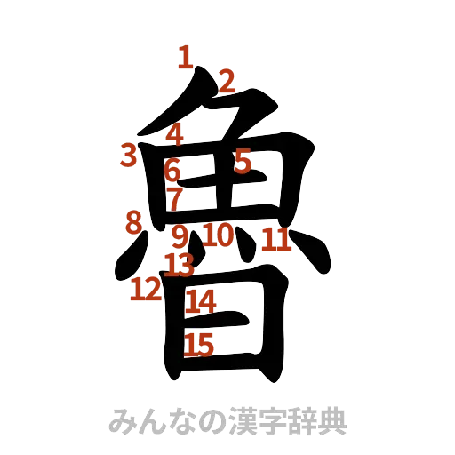 漢字「魯」の書き順と画数