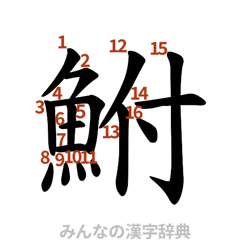 漢字「鮒」の書き順と画数
