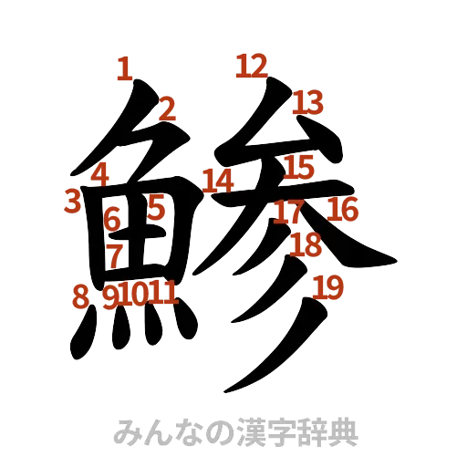 漢字「鯵」の書き順と画数
