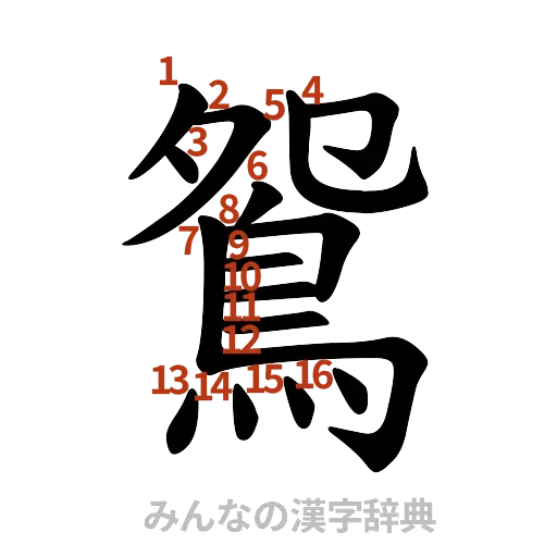 漢字「鴛」の書き順と画数
