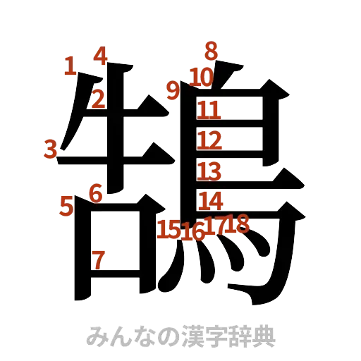 漢字「鵠」の書き順と画数