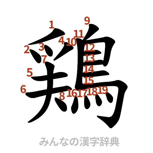 漢字「鶏」の書き順と画数