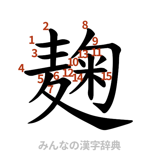漢字「麹」の書き順と画数