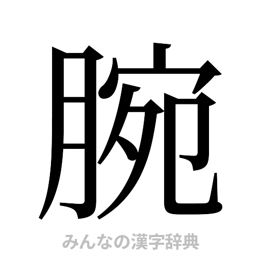 腕（明朝体）