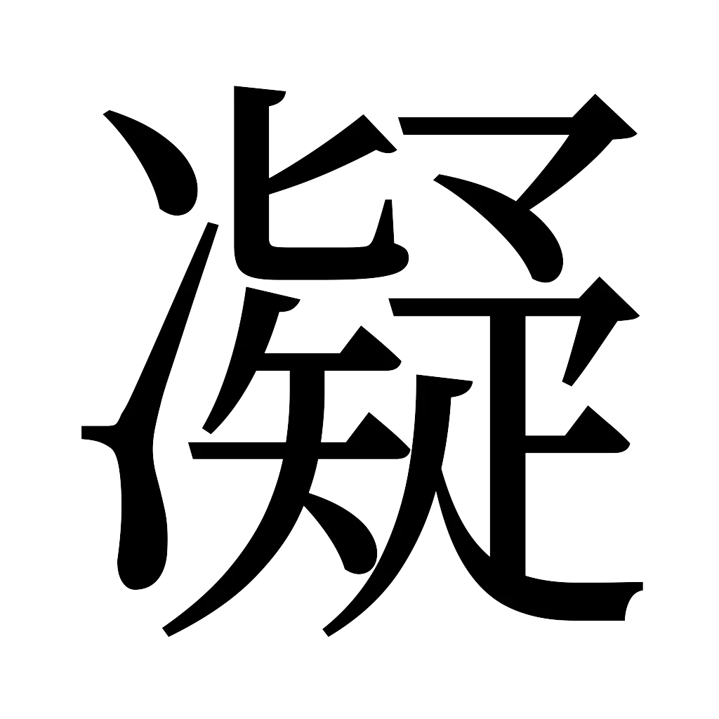 漢字「凝」