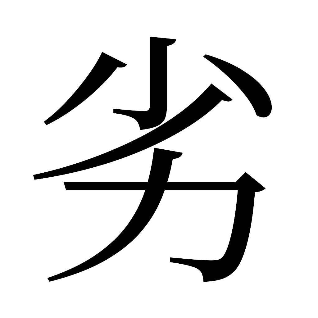 漢字「劣」