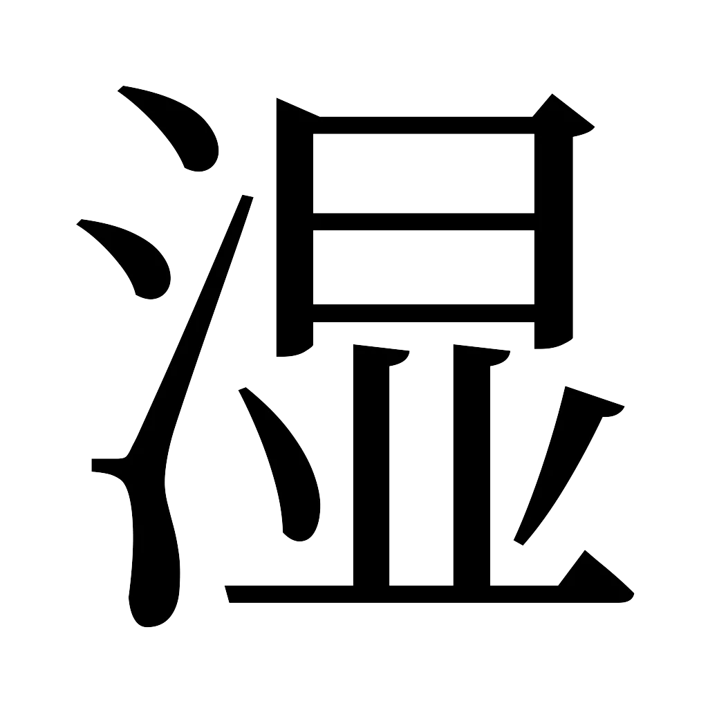 漢字「湿」