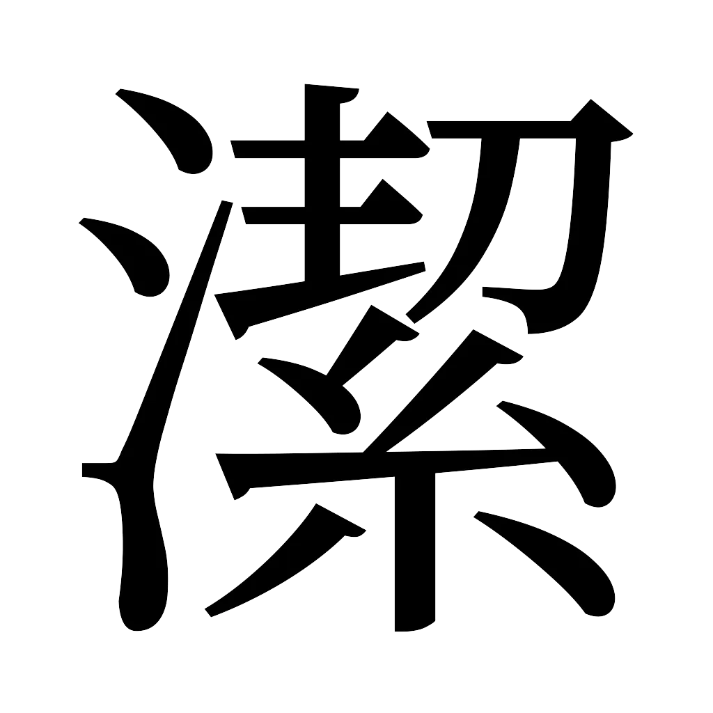 漢字「潔」