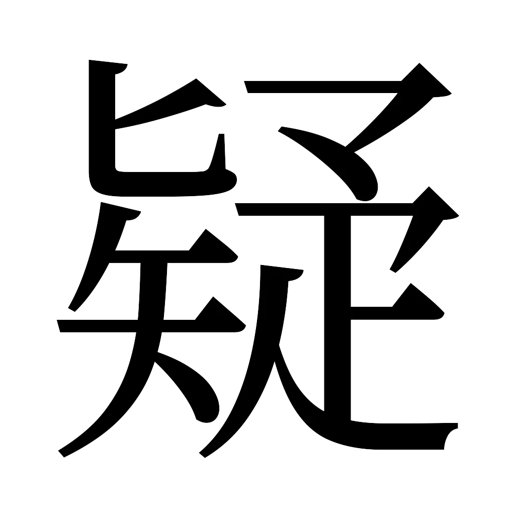 漢字「疑」