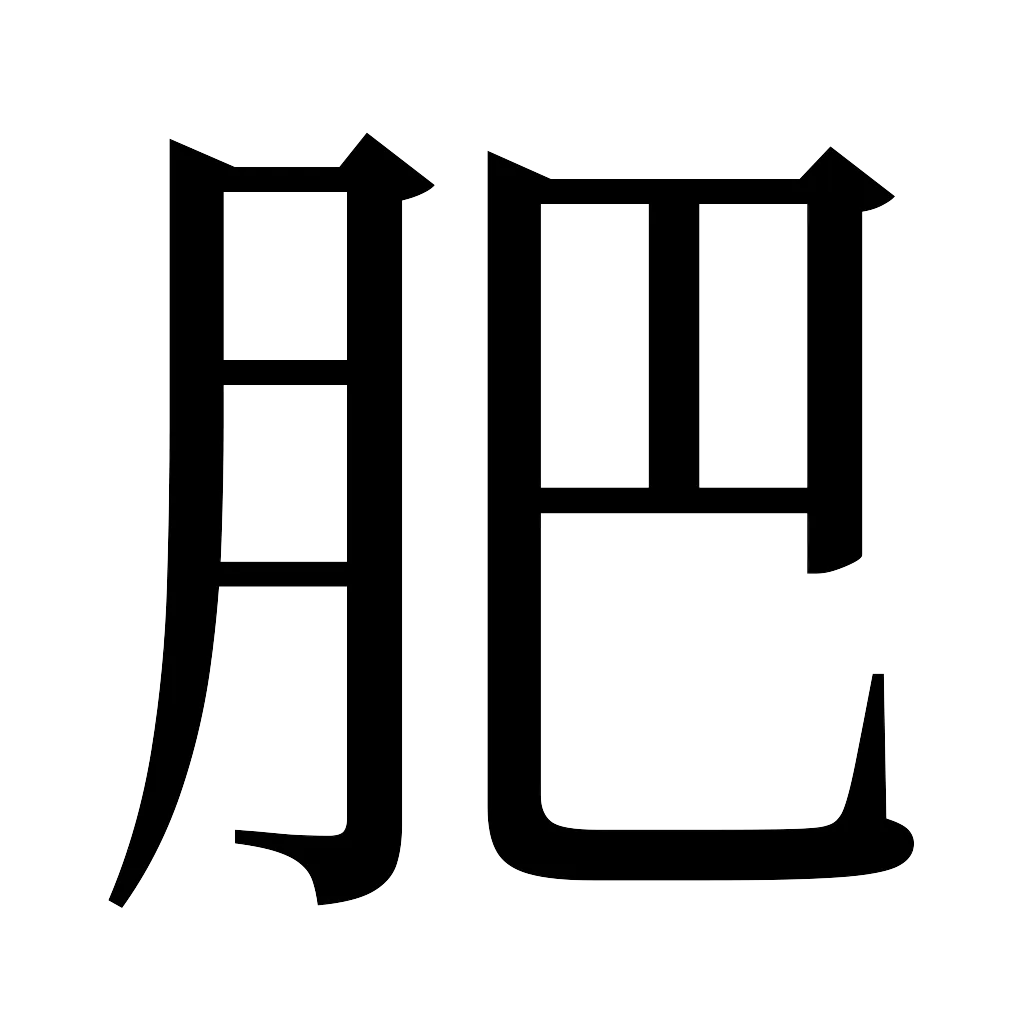 漢字「肥」