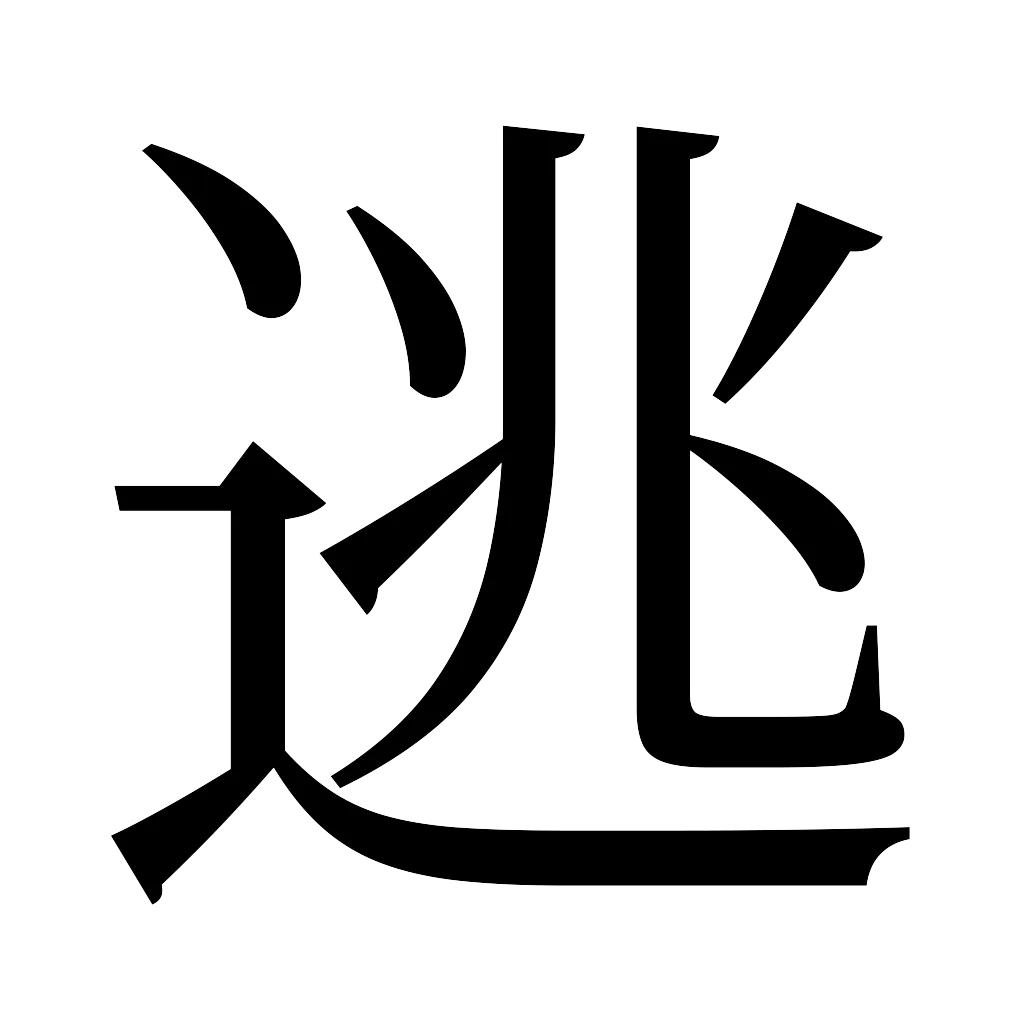 漢字「逃」