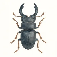 ヒラタクワガタのイラスト