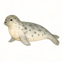 ゴマフアザラシのイラスト