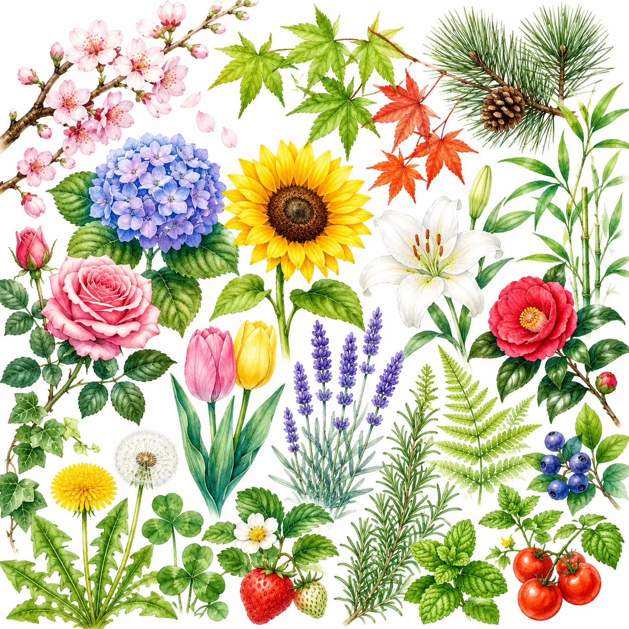 植物（草・木・花）の名前と漢字表記・読み方の一覧表（565種）