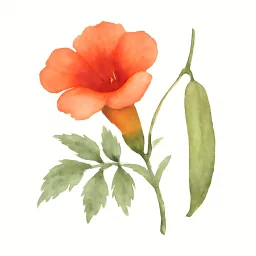ノウゼンカズラのイラスト