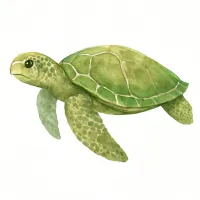 アオウミガメのイラスト